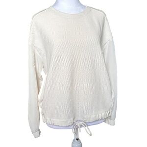 Zara Small White Cream Long Sleeve Blouse Sweater